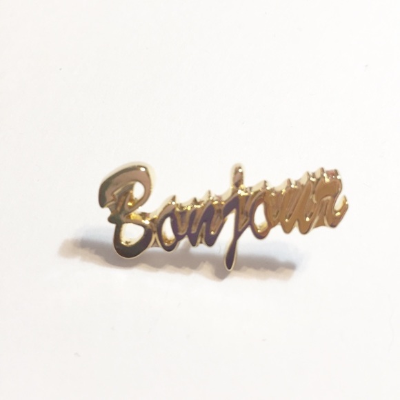 Enamel Pins Jewelry - Bonjour Hello Enamel Lapel Pin